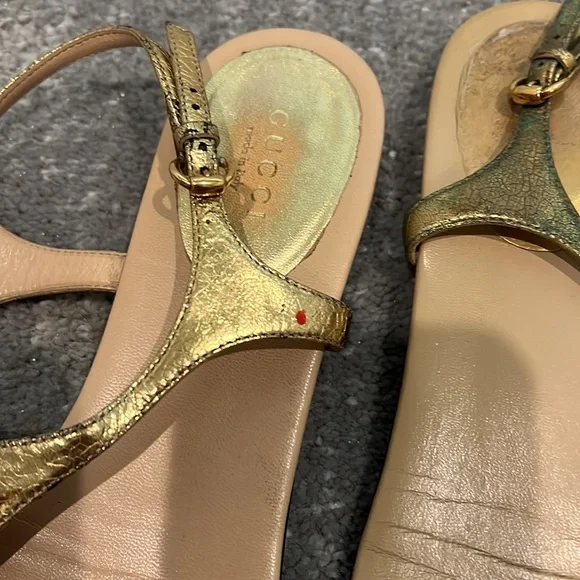 Gucci sandals - gold - Picture 3 of 5